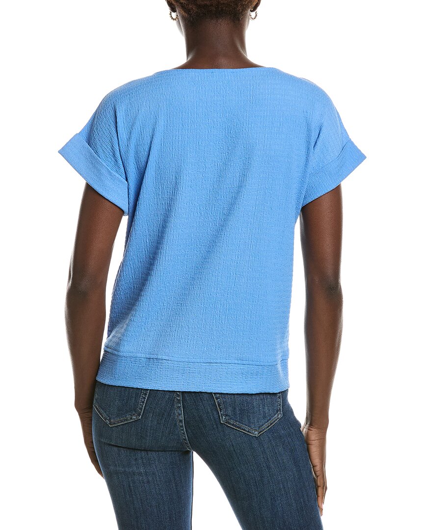 Jones New York Dolman Tie Seabreeze Crinkle Top