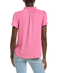 Jones New York Seabreeze Crinkle Flutter Top