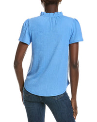 Jones New York Seabreeze Crinkle Flutter Top