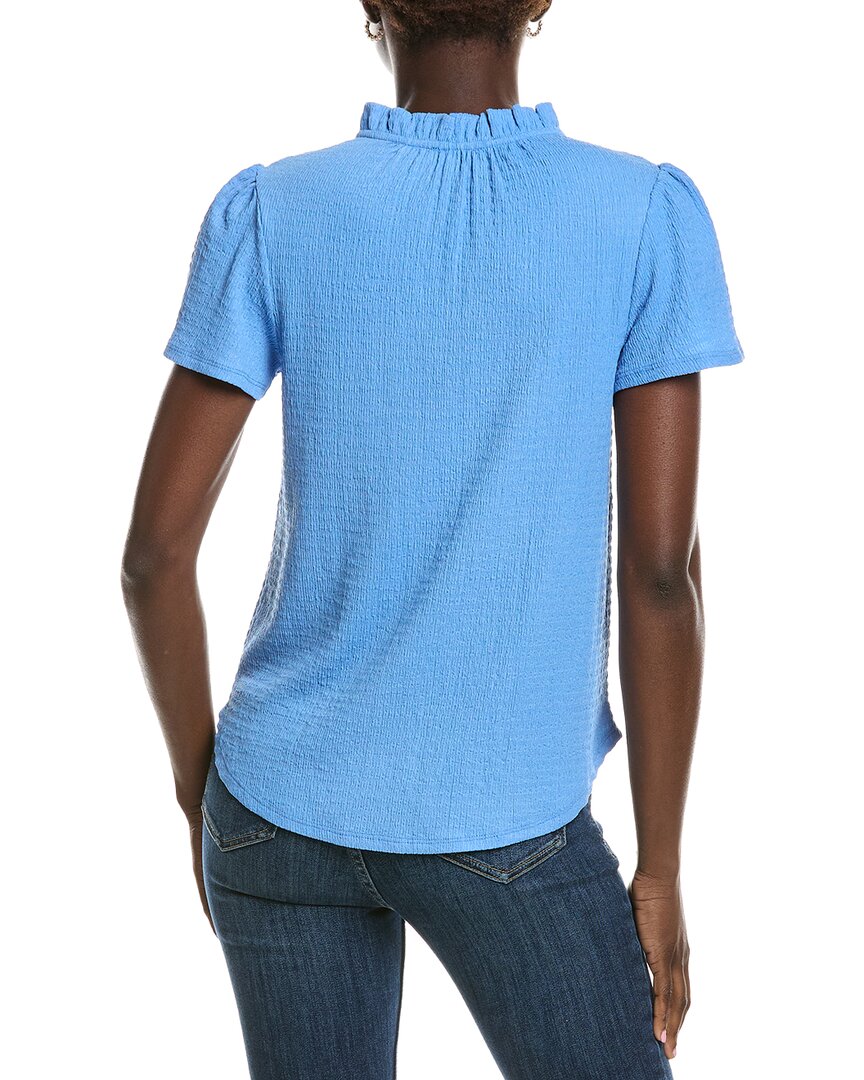 Jones New York Seabreeze Crinkle Flutter Top