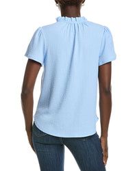 Jones New York Seabreeze Crinkle Flutter Top