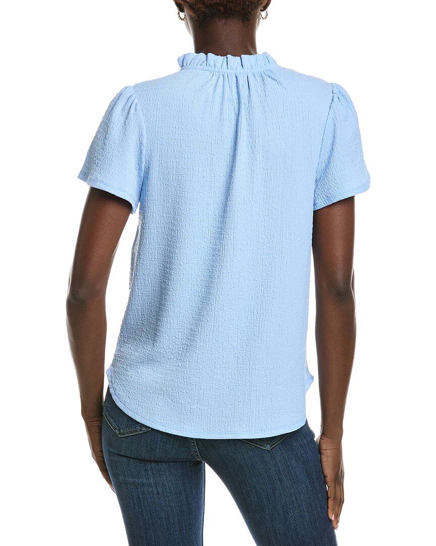 Jones New York Seabreeze Crinkle Flutter Top