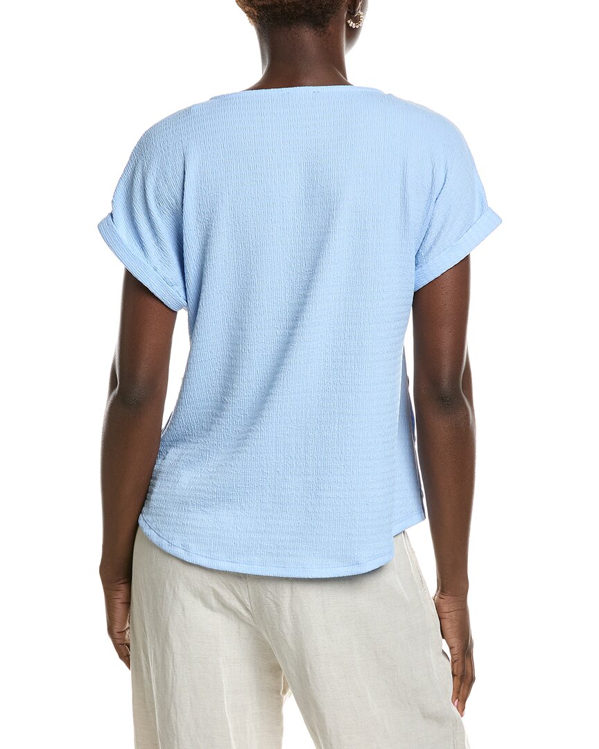 Jones New York Seabreeze Crinkle Side Button Top
