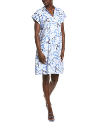 Jones New York Collared Linen-Blend Dress