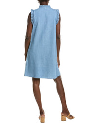 Jones New York Ruffle Chambray Trapeze Dress