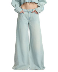 7 For All Mankind Willow Clean Slate Wide Leg Jean