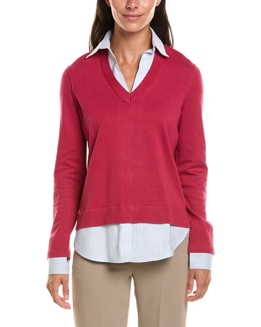 Brooks Brothers Brooks Brothers Woven Shirt Combo Sweater