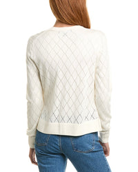 Brooks Brothers Pointelle Diamond Wool-Blend Cardigan