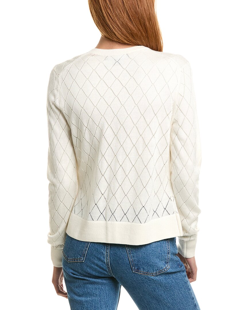 Brooks Brothers Pointelle Diamond Wool-Blend Cardigan