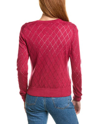 Brooks Brothers Pointelle Diamond Wool-Blend Cardigan
