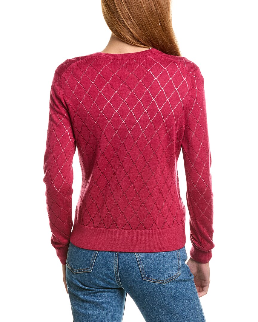 Brooks Brothers Pointelle Diamond Wool-Blend Cardigan