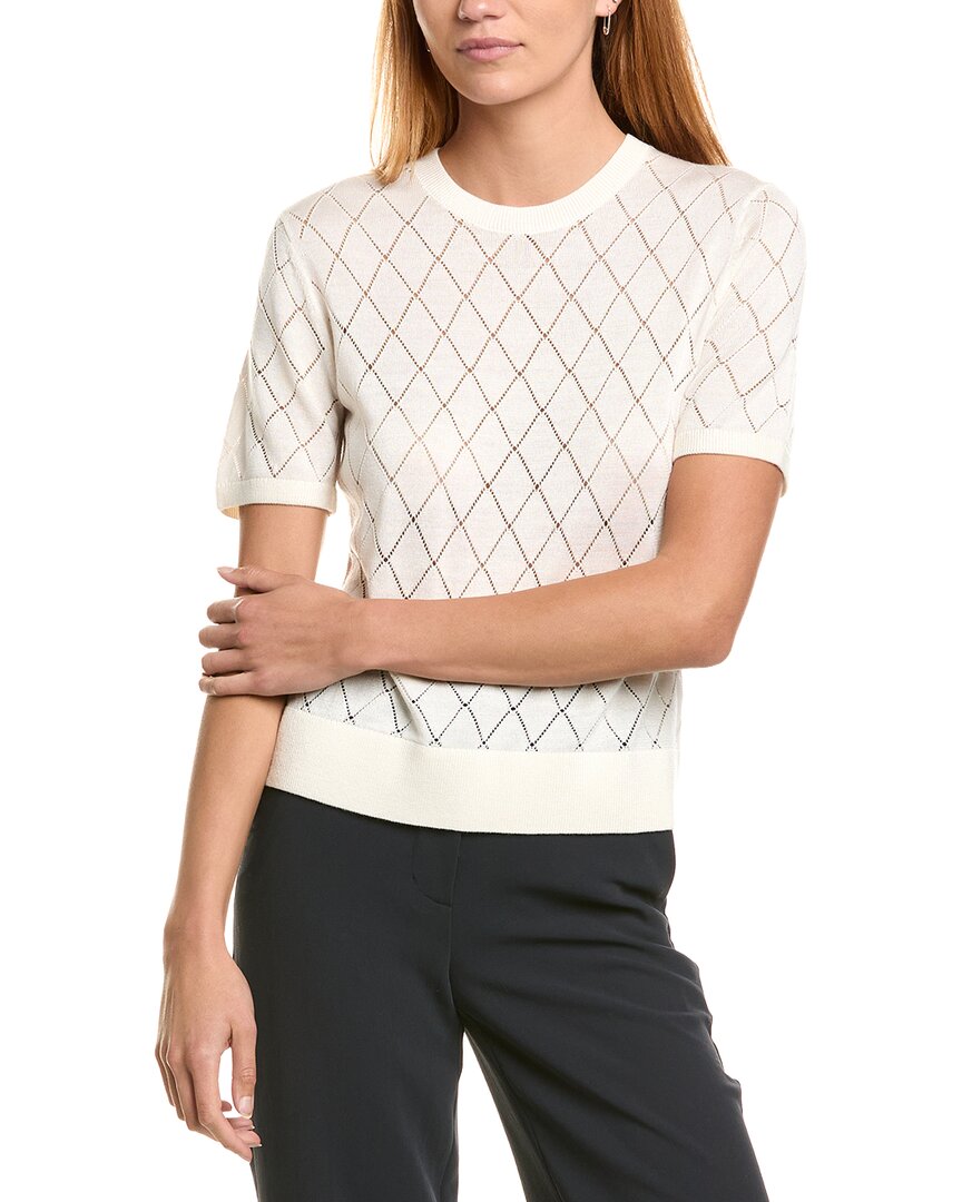 Brooks Brothers Pointelle Diamond Wool-Blend Sweater