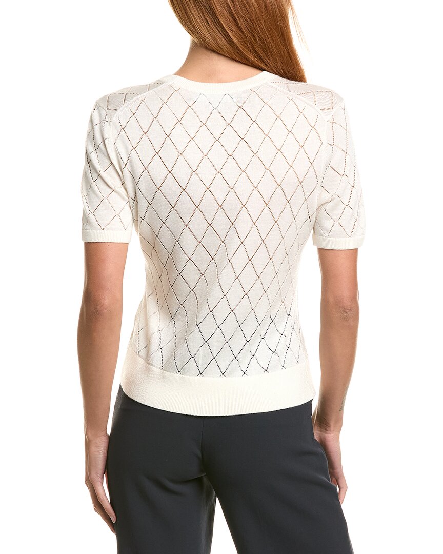 Brooks Brothers Pointelle Diamond Wool-Blend Sweater
