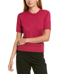 Brooks Brothers Pointelle Diamond Wool-Blend Sweater
