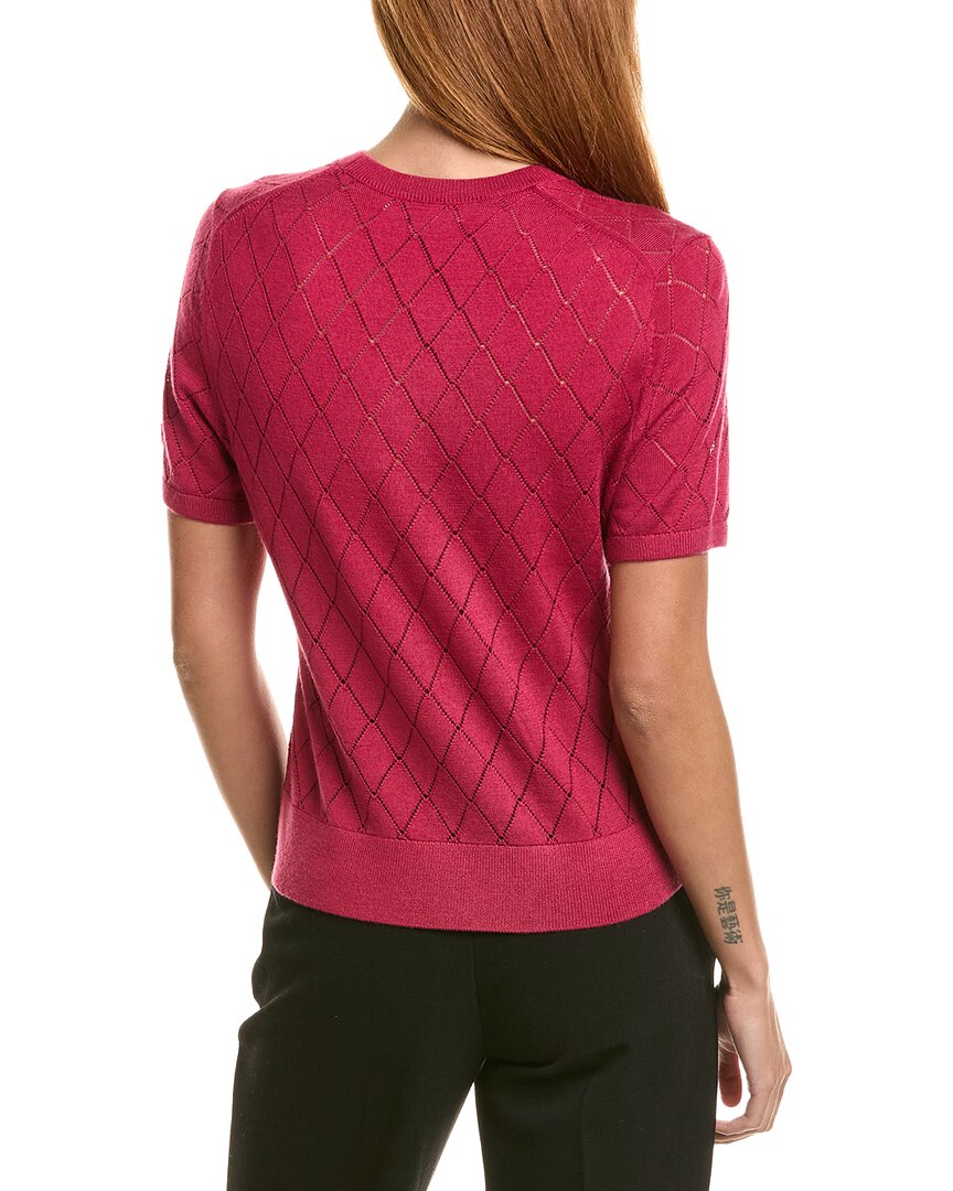 Brooks Brothers Pointelle Diamond Wool-Blend Sweater