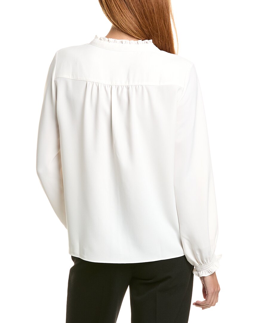 Brooks Brothers Ruffle Crewneck Blouse