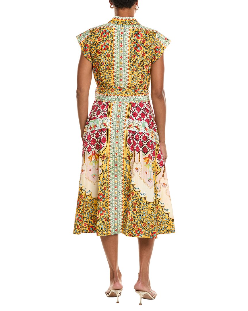 Elie Tahari Elie Tahari The Fran Baroque Linen-Blend Print Dress