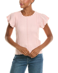 Elie Tahari Elie Tahari The Eliana Flutter Sleeve Sweater