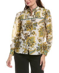 Elie Tahari The Athena Silk-Blend Blouse