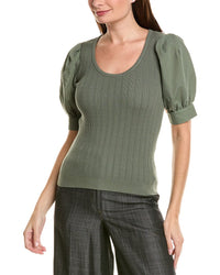 Elie Tahari The Kaeta Puff Sleeve Sweater