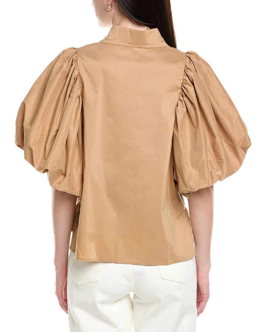 Avantlook Lantern Sleeve Button Front Top