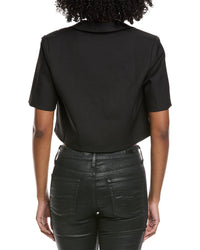 Gracia Chain Embellished Short Sleeve Cropped Blouse