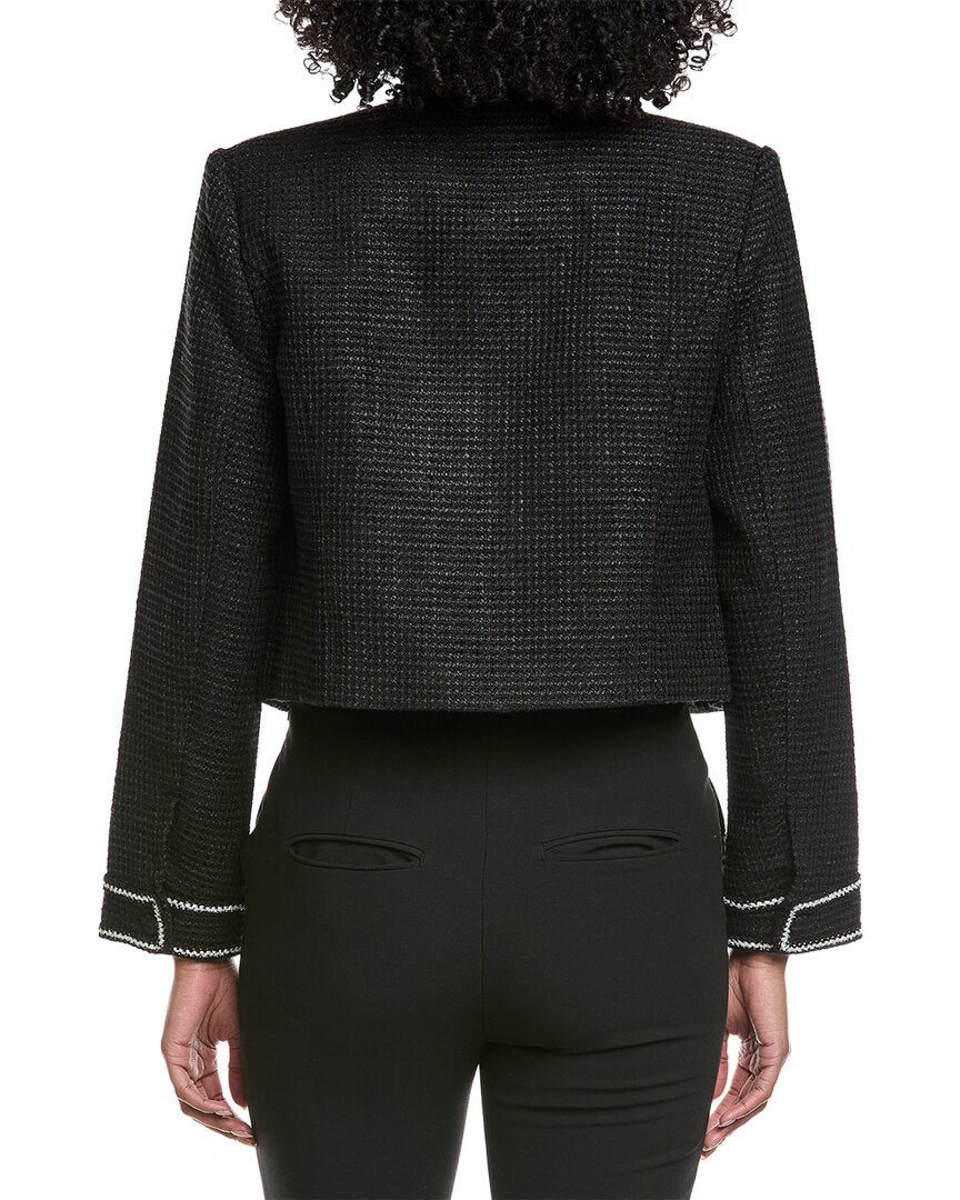 Gracia Crystal Embellished Cropped High Neck Jacket