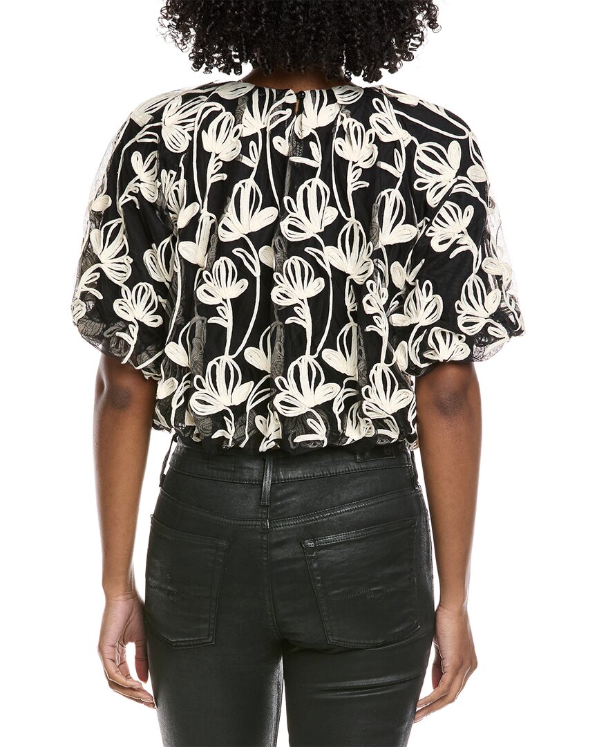 Gracia Embroidered Lace Puff Sleeve Blouse