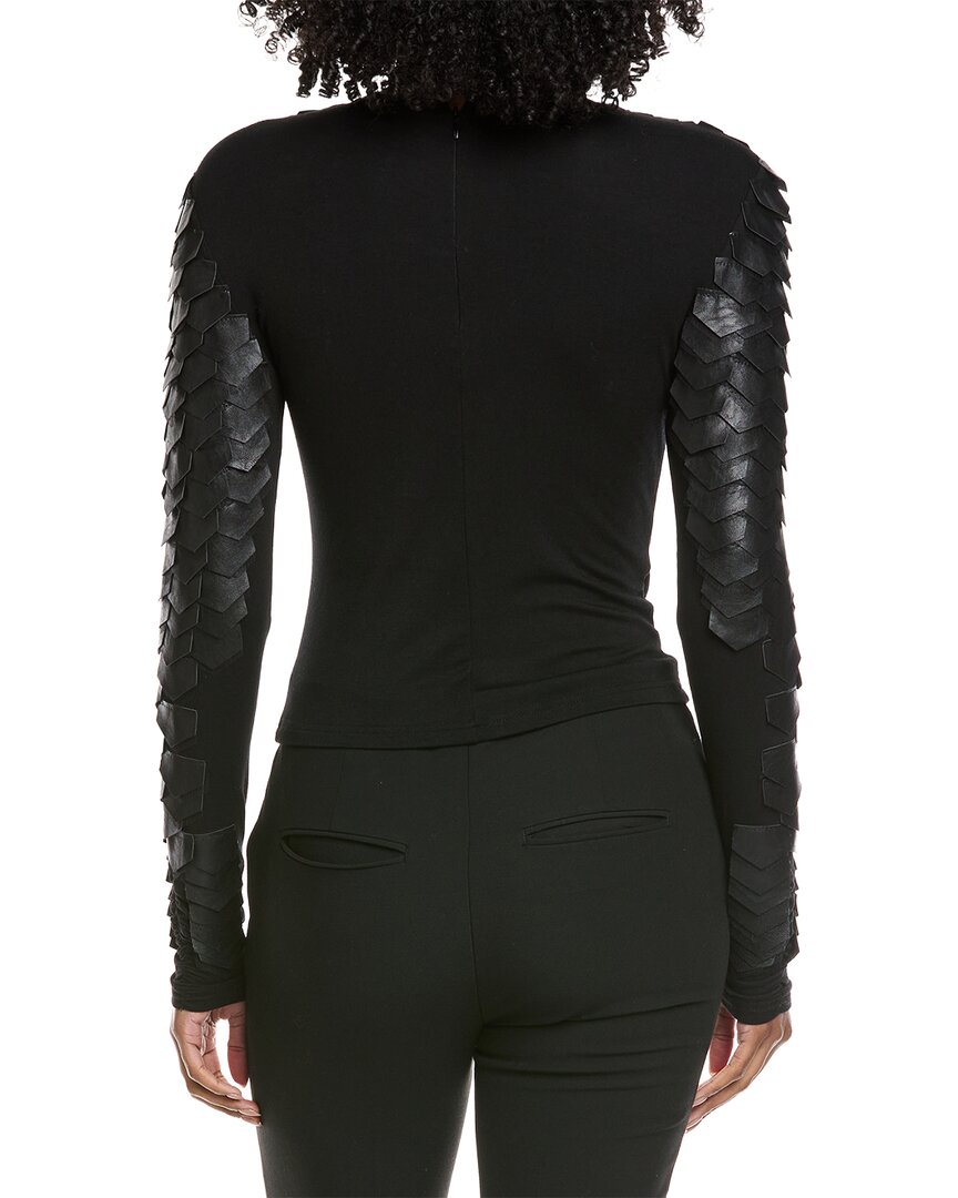 Gracia Scale Patched Long Sleeve Top