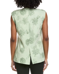 Gracia Printed Linen-Blend Vest