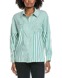 Gracia Stripped Floral Shirt