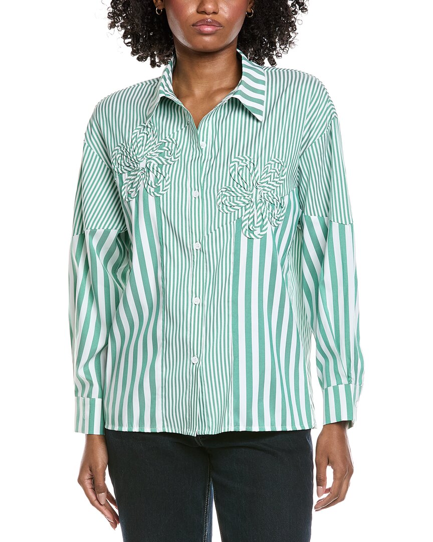 Gracia Stripped Floral Shirt