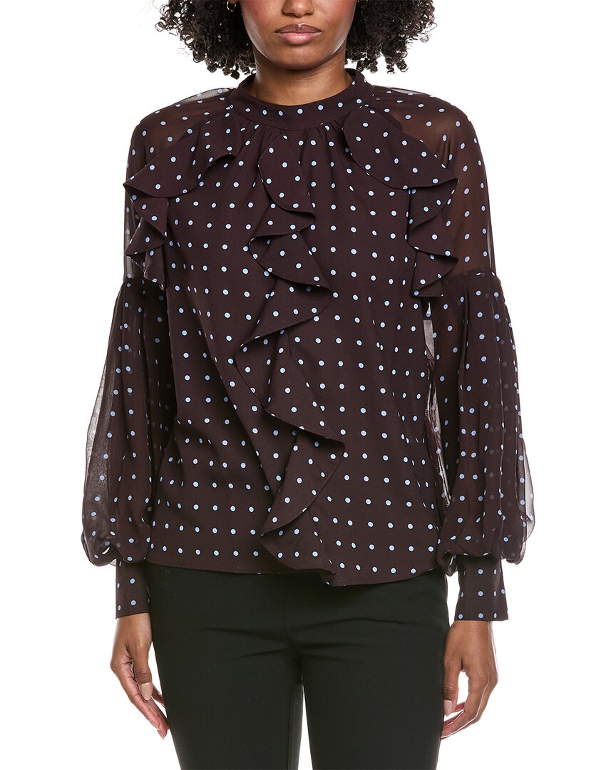 Gracia Front Ruffle Balloon Sleeve Blouse