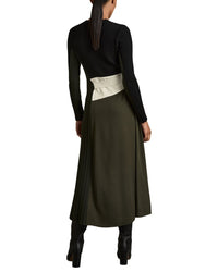 Reiss Emilina Knit Woven Midi Dress