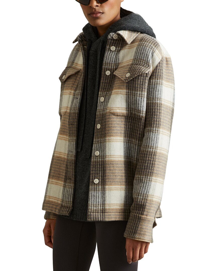 Reiss Phoebe Check Wool-Blend Shacket