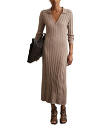 Reiss Winnie Long Sleeve Knitted Wool-Blend Dress