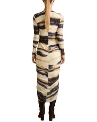 Reiss Georgia Printed Ruched Wool-Blend Dress