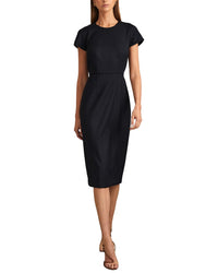 Reiss Serena Tailored Cap Sleeve Wool-Blend Dress