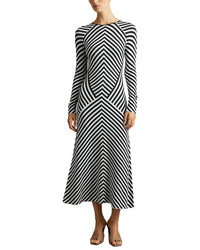 Reiss Kali Stripe Knit Midi Dress