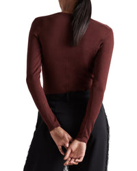 Reiss Maeve Long Sleeve Knit Silk-Blend Top