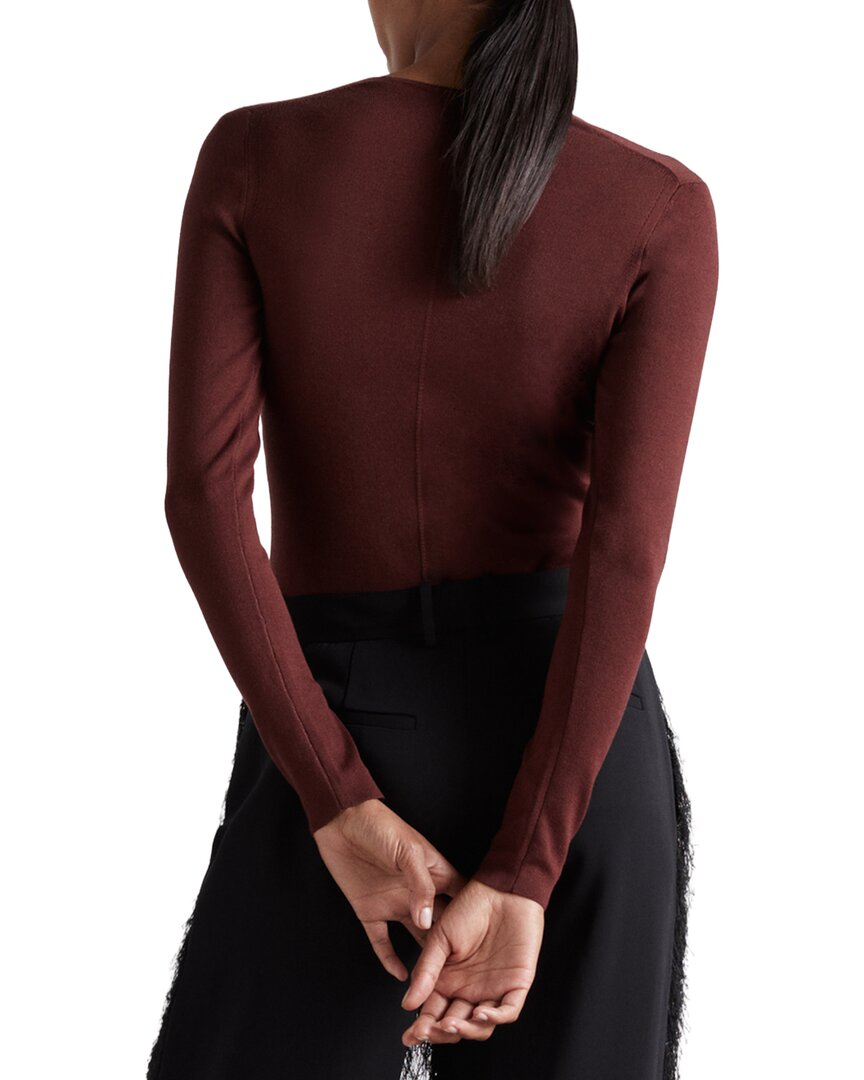 Reiss Maeve Long Sleeve Knit Silk-Blend Top