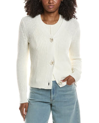 Reiss Ariana Chunky Rib Linen-Blend Cardigan