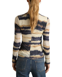 Reiss Gia Printed Jersey Wool-Blend Top
