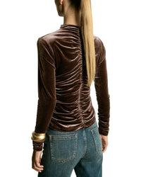 Reiss Ari Ruched Velvet Top
