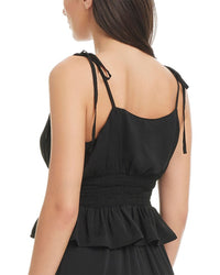 Red Carter Hammered Satin Coverup Cropped Cami