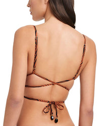 Red Carter High Contrast Triangle Swim Top