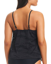 Beyond Control Swimwear Textured Solids High Neck Tankini