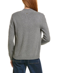 St. John Cashmere-Blend Cable Zip Jacket
