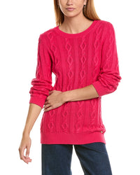 St. John Cashmere-Blend Cable Sweater