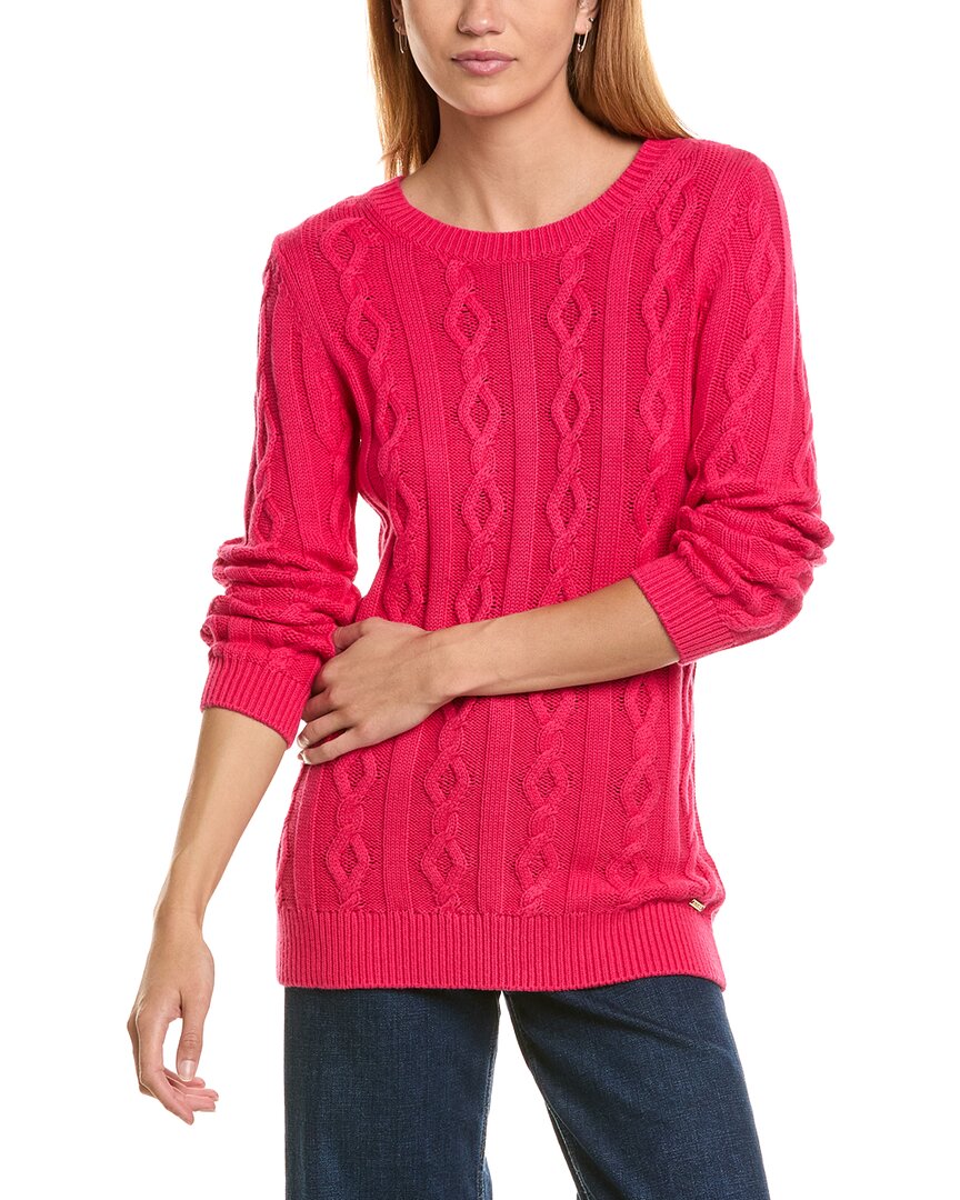 St. John Cashmere-Blend Cable Sweater